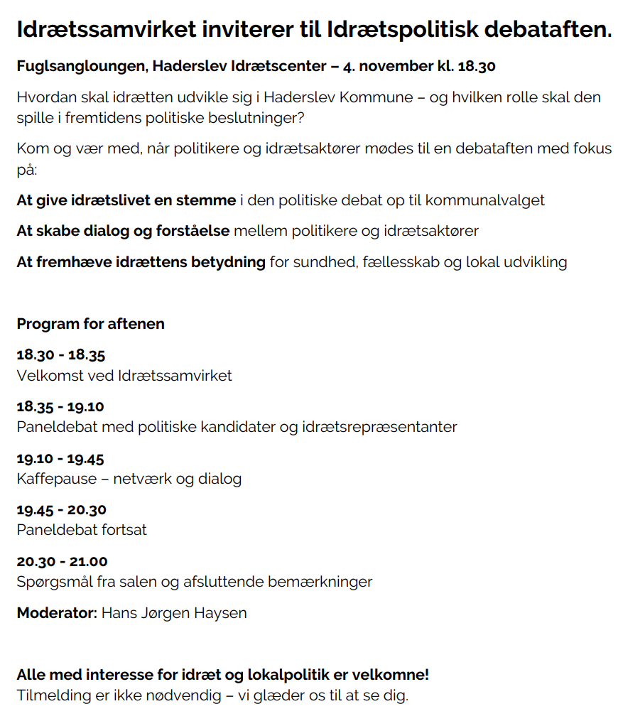 Idrætspolitisk debataften